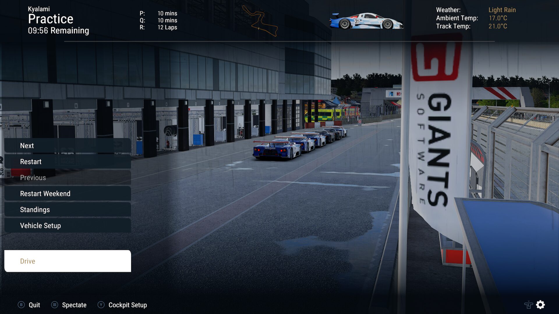 صف خودروهای مسابقه‌ای - بازی Project Motor Racing