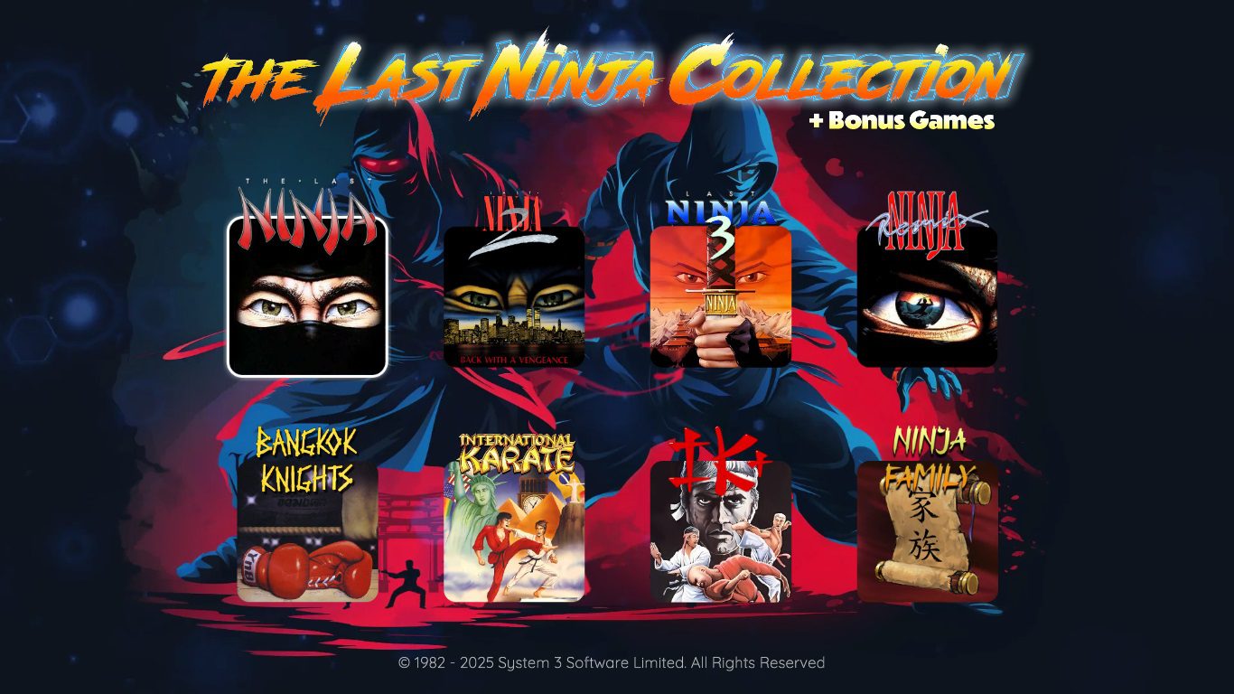 نقد و بررسی بازی The Last Ninja Collection 3 منوی بازی The Last Ninja Collection