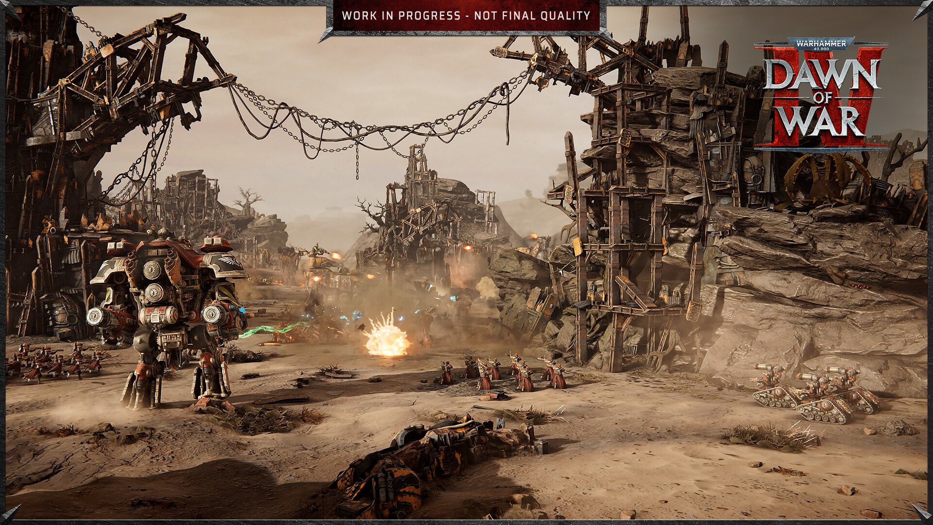 گیم‌پلی بازی Warhammer 40,000: Dawn of War 4 نبردی خونین و پرآشوب را در حالت ۲v2 نشان می‌دهد