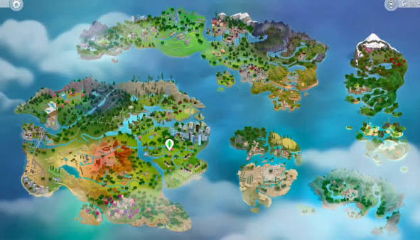 ماد جدید The Immersive World Map دنیاهای بازی The Sims 4 را در یک نقشه واحد به هم متصل میکند 3 the sims 4 The Immersive World Map